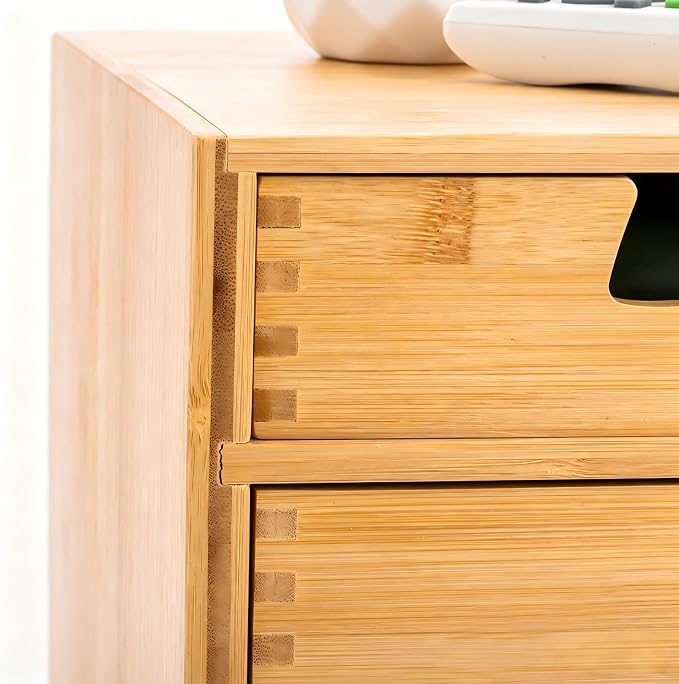 DEAYOU Bamboo Desk Organizer, 100% Natural Bamboo Desktop Drawer Organizer - Image 8