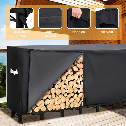 Werph 12FT Firewood Rack Outdoor, Heavy Duty Firewood Storage Rack, Outdoor - Image 6