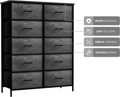Sorbus Dresser with 10 Faux Wood Drawers - Image 4