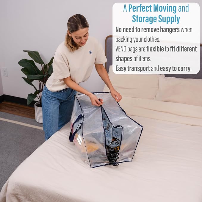 VENO 8 Pack Moving Bags w/Backpack Straps, Heavy Duty, Moving Boxes Alternative - Image 2