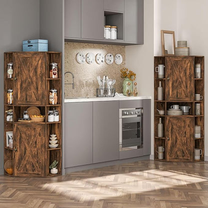 Farmhouse Corner Cabinet, Tall Corner Storage Cabinet - Image 8