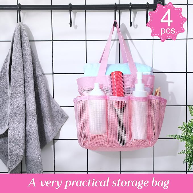 Hillban 4 Pcs Mesh Shower Caddy Portable Shower Caddy - Image 4