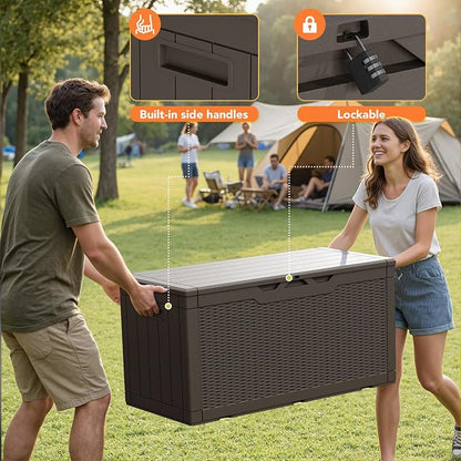 105 Gallon Deck Box Outdoor Indoor Waterproof Storage Box - Image 3