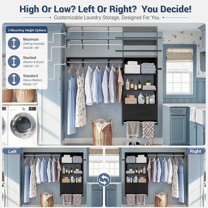 Armocity 60" Wall Mounted Laundry Room Organization - Image 5