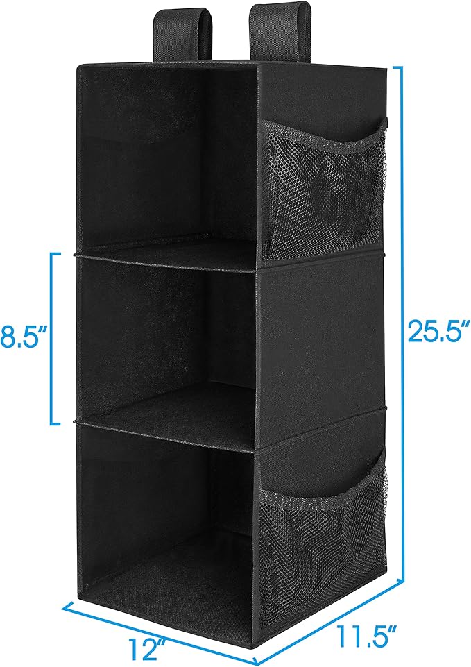 MAX Houser 3-Shelf Hanging Closet Organizer, Hanging Sweater Organizer - Image 3