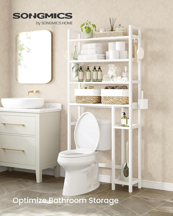 SONGMICS Over the Toilet Storage, 4-Tier Over Toilet Bathroom Organizer - Image 3