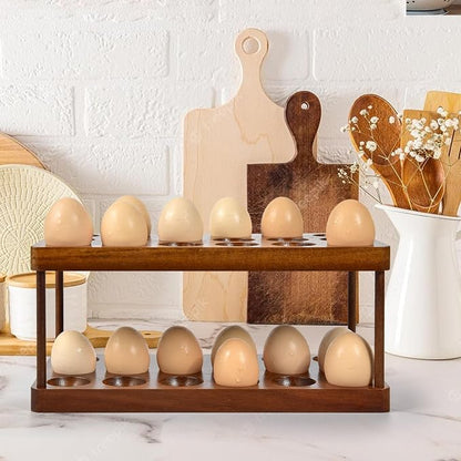 Wooden Double Layer Egg Holder - Image 6