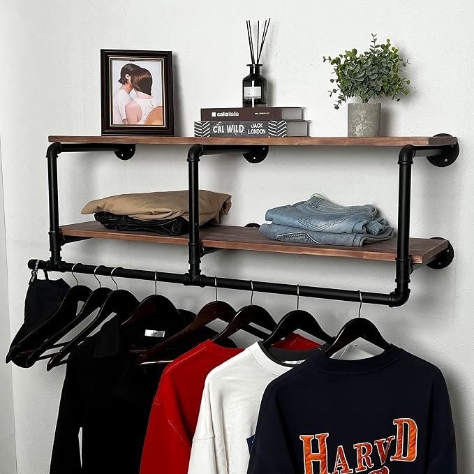 Industrial Pipe Clothing Rack by INDUSTRIALSHELVESDESIGN
