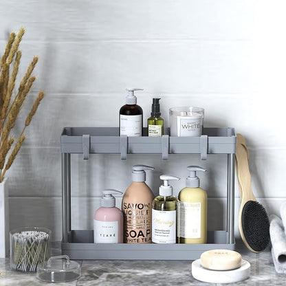 Simple Houseware 2-Tier Under Sink Organizer Storage Tray - Image 3