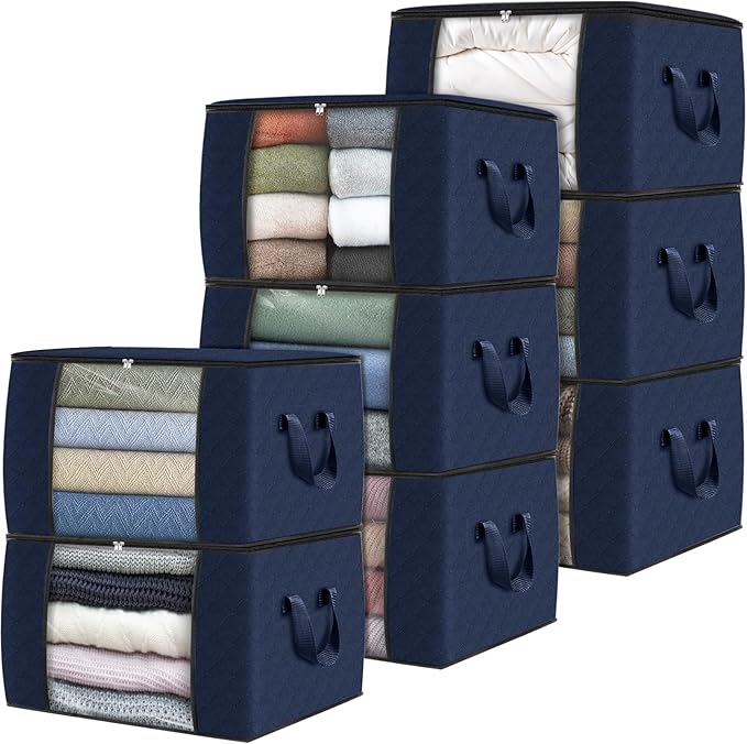 Fab totes Storage Bags, Clothes Blanket Storage Bins Foldable Closet Organizers by Fabtotes