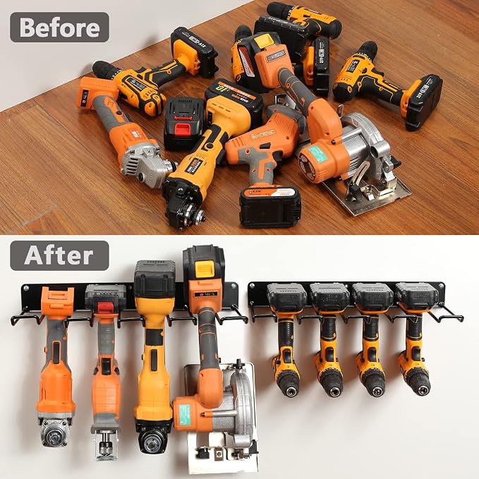 UU-Major Drill Holder Wall Mount, Power Tool Organizer, Heavy Duty Garage Tool - Image 6