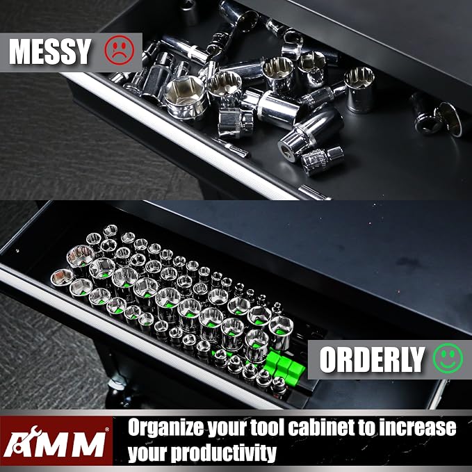 AMM 9-Piece Socket Organizer, 1/2 inch, 3/8 inch and 1/4 inch Drive ABS - Image 5