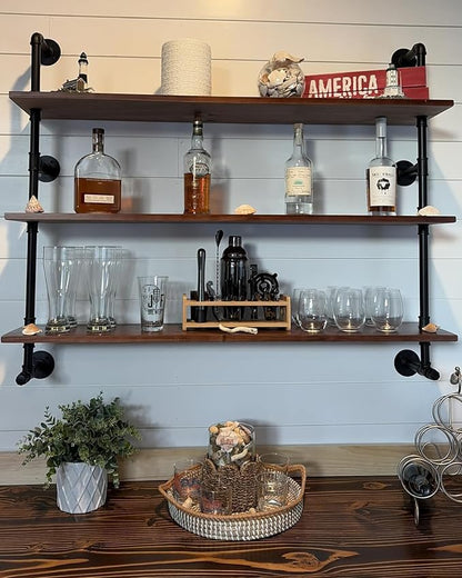 Industrial Pipe Wall Shelves Pipe Shelving - Image 2