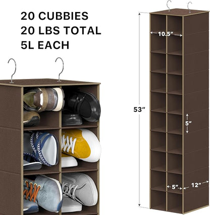 Simple Houseware 20 Section Shelves Hanging Shoes Organizer Holder - Image 3