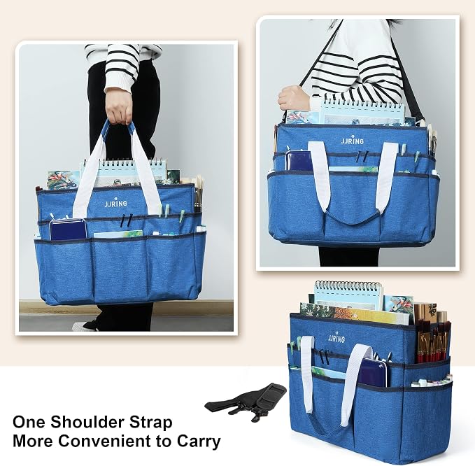 JJRING Craft Organizer Tote Bag, Large Art Storage Caddy - Image 5