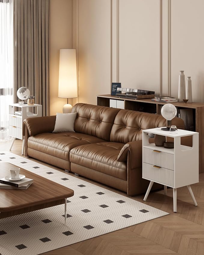 White Nightstand, Modern Bedside Table - Image 3