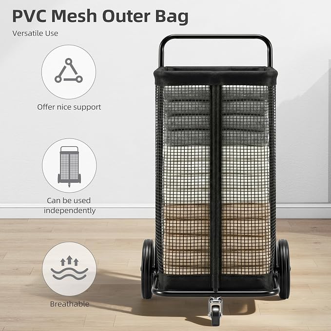 STORAGE MANIAC Rolling Laundry Cart - Image 5