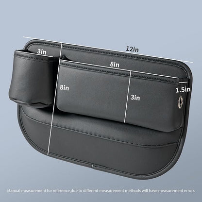 2-Pack PU Leather Car Seat Gap Organizer | 1 Cup Holder per Side | - Image 5