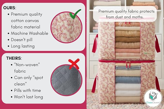 Chaos Cleared Canvas Storage Bags Designer Organizer 2 Pack – Seasonal Storage - Image 4