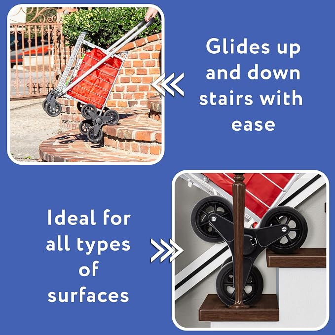dbest products Stair Climber Cruiser Cart Shopping Grocery Rolling Folding - Image 3