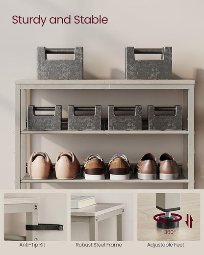 VASAGLE Shoe Rack for Entryway, Freestanding, Adjustable, Industrial | 5-Tier - Image 6