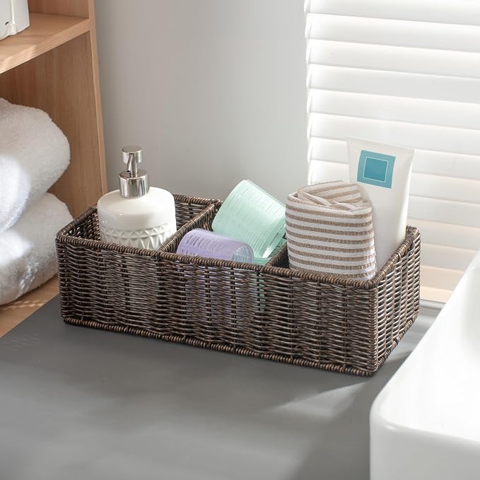 myHomeBody Wicker Basket With 3 Compartments, - Image 4