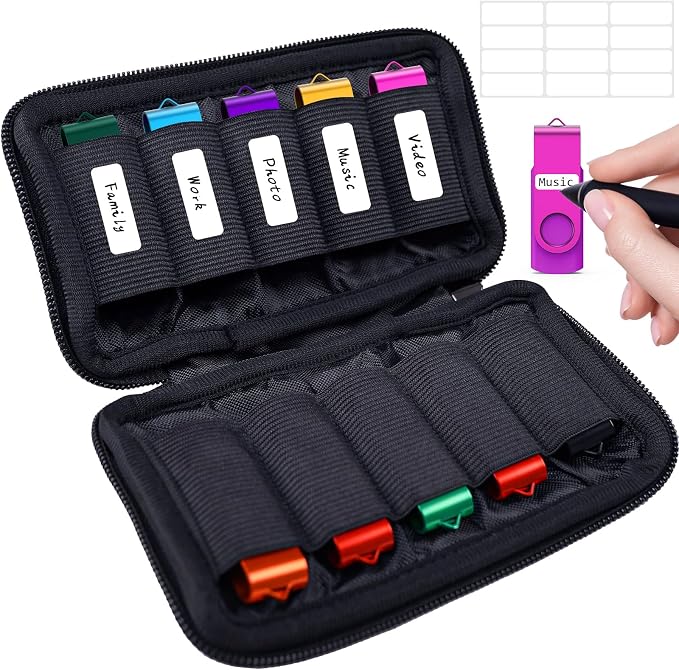 Flash Drive Case, USB Drive Holder, Storage Bag by WesData