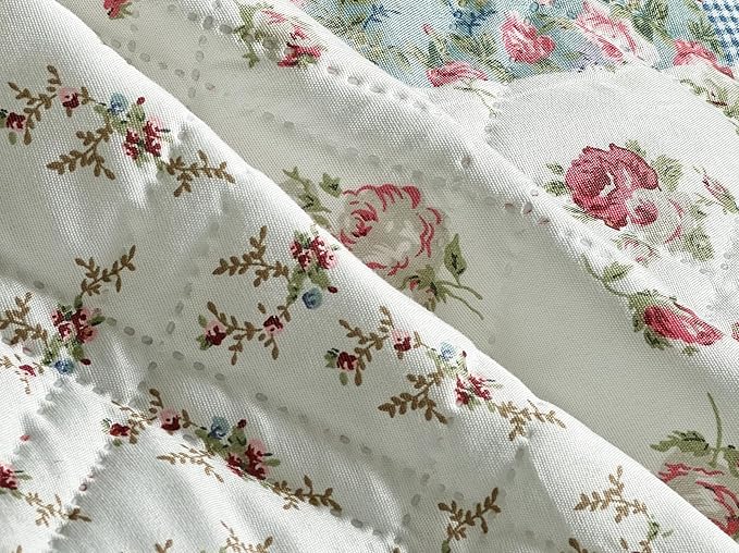 Brilliant Sunshine Pink Rose Patchwork Couch Armrest 5 Pockets Organizer - Image 6
