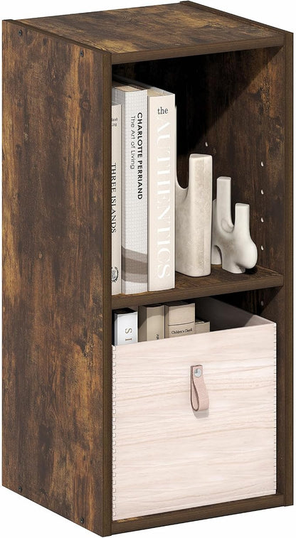 Furinno Fulda Book Shelf, 2-Tier Narrow Bookshelf, Bookcase - Image 4