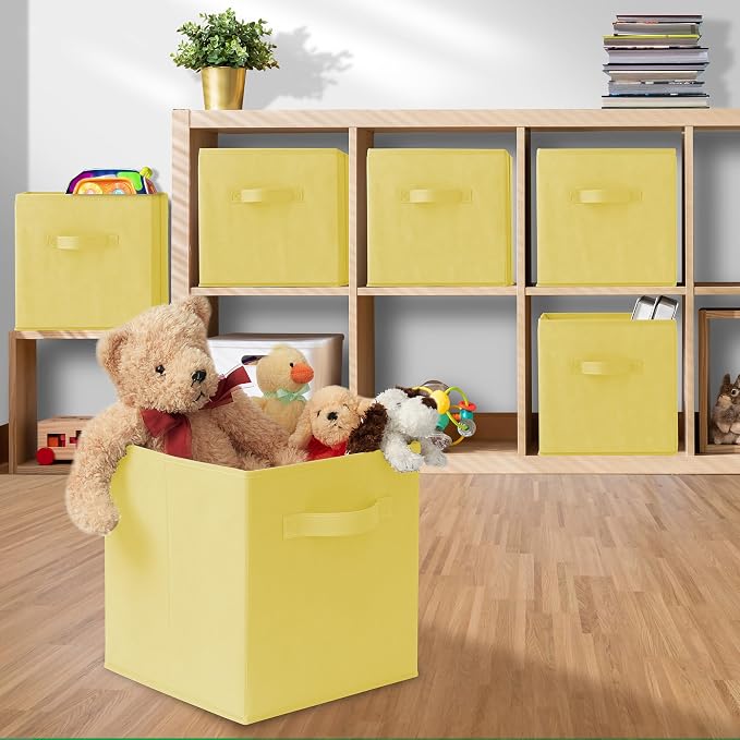 Casafield Set of 6 Collapsible Fabric Cube Storage Bins, Cubby Organizers & More - Image 5