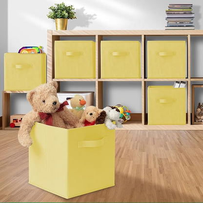 Casafield Set of 6 Collapsible Fabric Cube Storage Bins, Cubby Organizers & More - Image 5