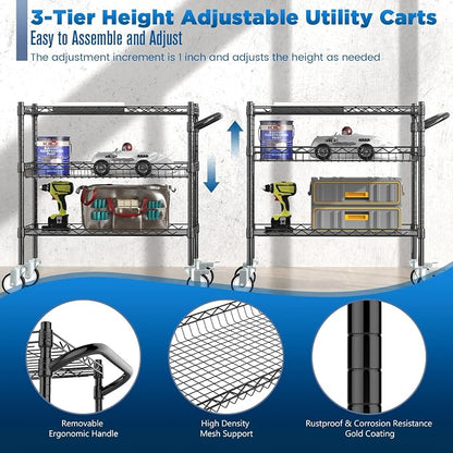 Leteuke 3 Tier Rolling Carts - Image 3