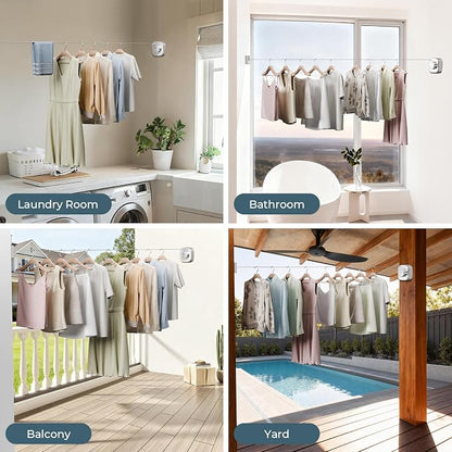 FORIOUS Retractable Clothesline Indoor, 13.8 Ft Non-Sagging Outdoor Clothes Line - Image 7