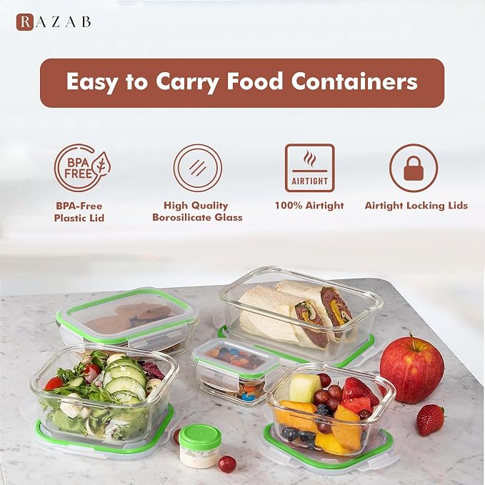 Razab 35 Pc Set Glass Food Storage Containers - Image 7