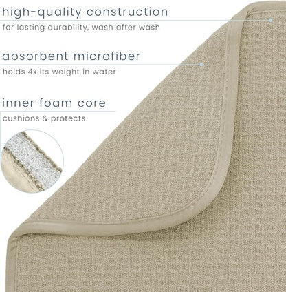 S&T INC. Dish Drying Mat 2 Pack, 16” x 18”, Absorbent Microfiber Kitchen - Image 3
