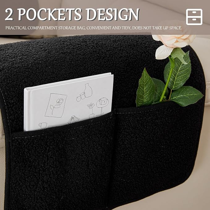 Armrest Cover, Recliner Chair Protector, Furniture Protector Slip, Side Storage - Image 4