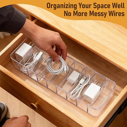 2 Pack Cable Organizer Box, Plastic Cord Storage Box - Image 7