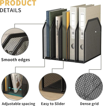 Metal 5-Section File Folder Organizer - Image 3