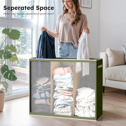 SOLEDI 180L 3-Section Laundry Hamper - Image 4