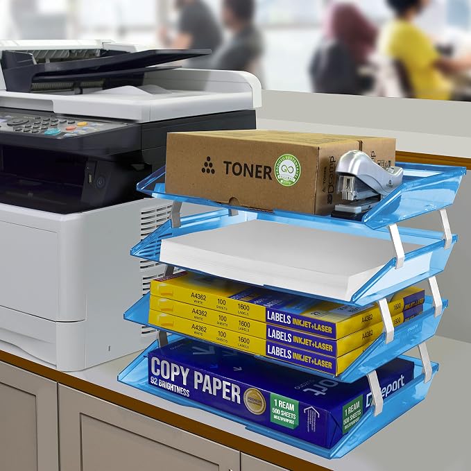 Acrimet Facility 4 Tier Letter Tray Side Load Plastic Desktop File Organizer - Image 4