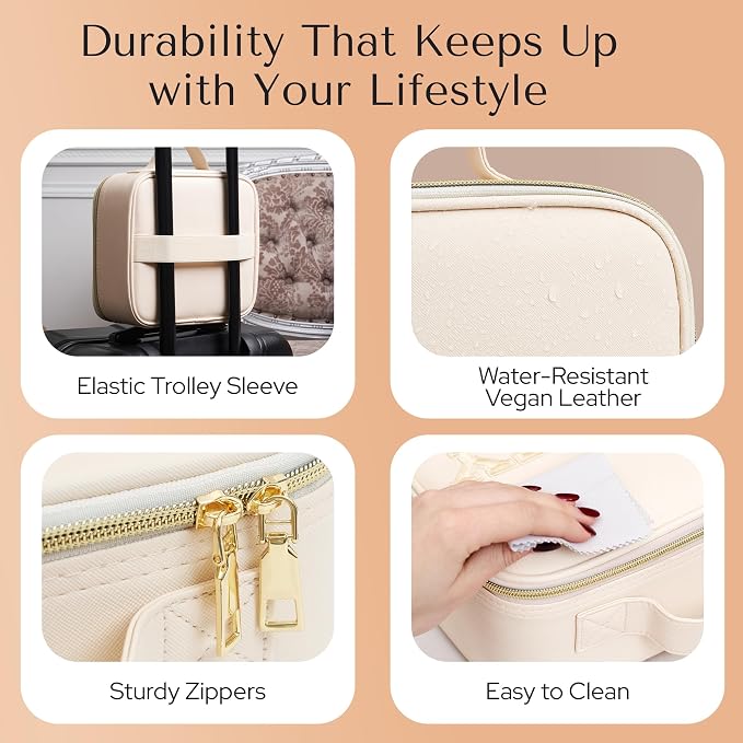 Makeup Bag with LED Mirror – Travel Cosmetic Organizer with Lighted Mirror - Image 5