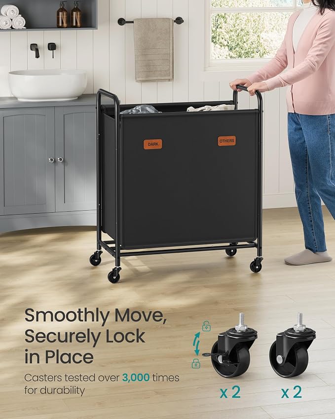 SONGMICS 2-Section Laundry Sorter, Laundry Hamper - Image 4
