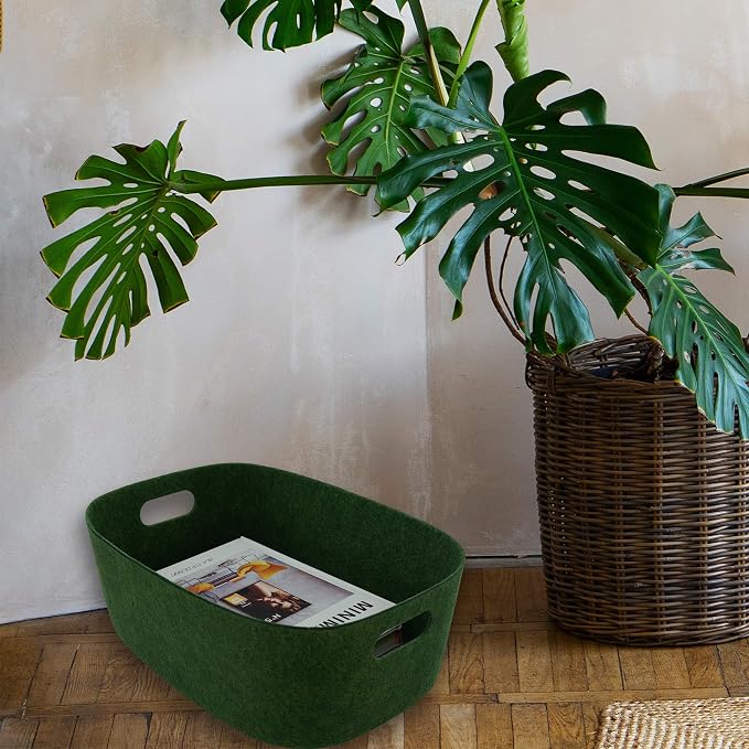 Welaxy Large Storage Basket Felt Open Desk Organize bin Shelf baskets - Image 5