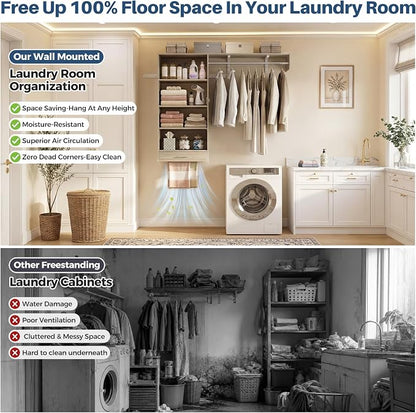 60" Wall Mounted Laundry Room Organization - Image 2