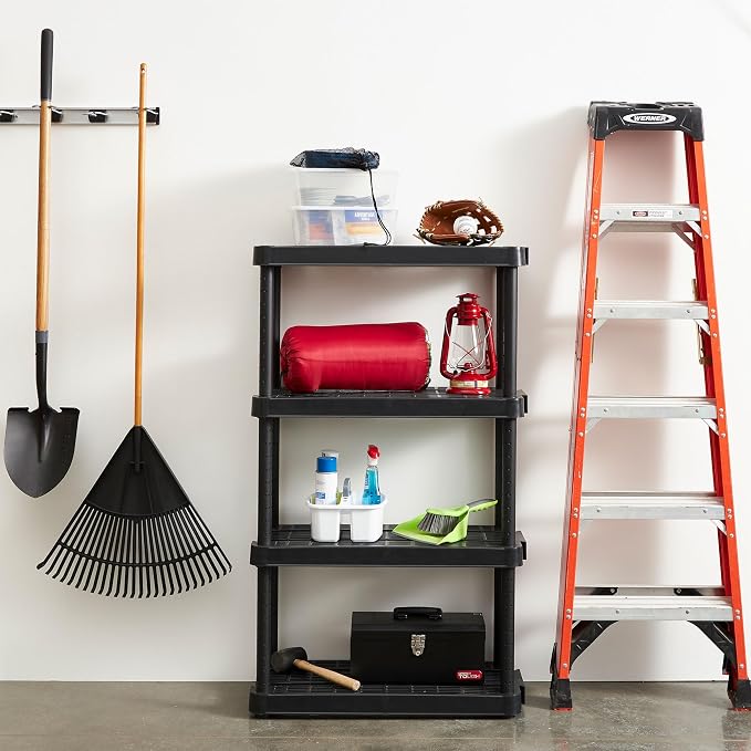 Gracious Living 4 Shelf Adjustable Height Medium Duty Storage Unit 14 x 32 x - Image 5