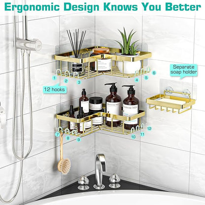 YASONIC Corner Shower Caddy, Rustproof Stainless Steel Shower Organizer - Image 4