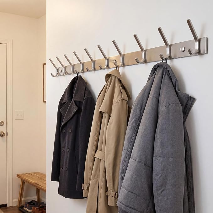 WEBI Coat Rack Wall Mount, 10 Coat Hooks - Image 8