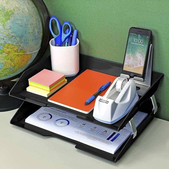 Acrimet Facility 2 Tier Letter Tray, Side Load, Letter Size/A4, Desktop File - Image 3