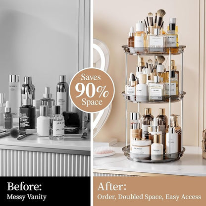Delamu 3 Tier Rotating Makeup Organizer - Image 3