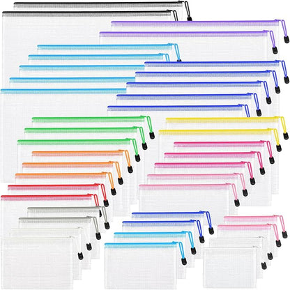 42pcs Mesh Zipper Pouch Bags, 8 Sizes Plastic Zippered Storage Bags by Unknown